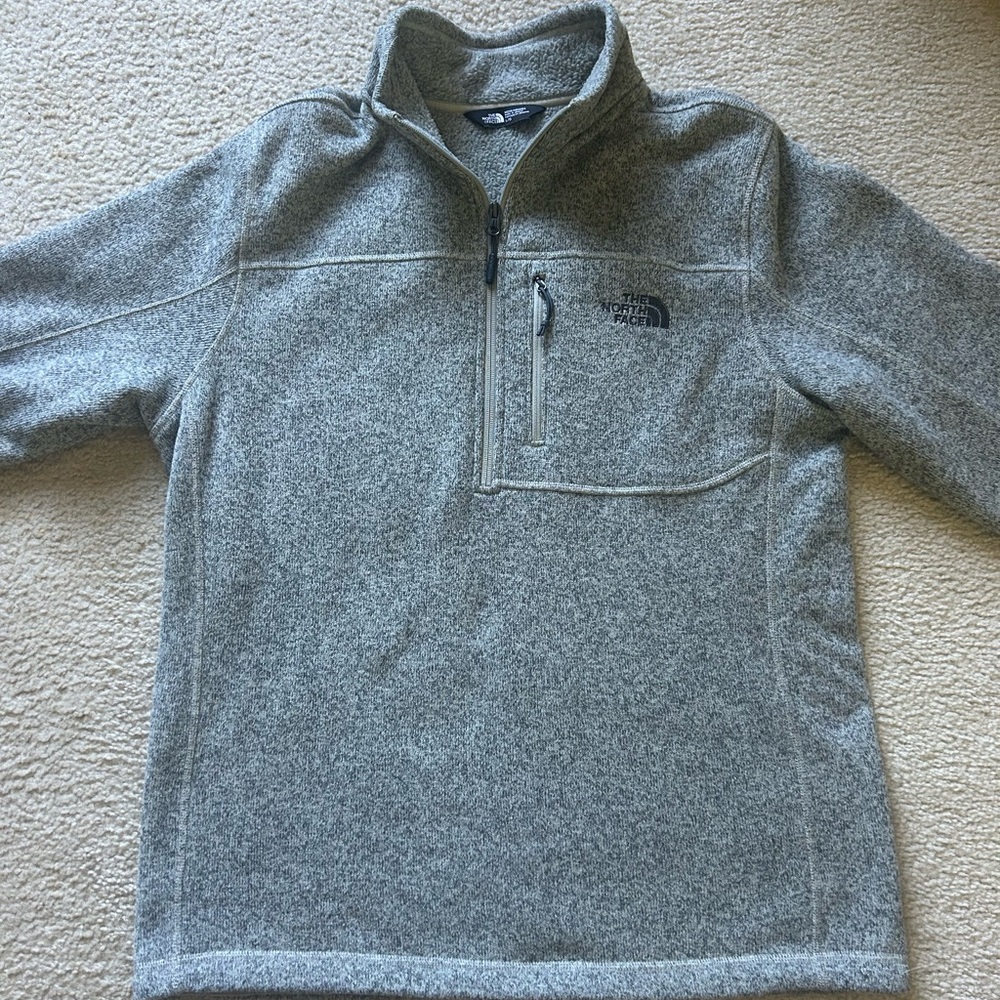 North Face Men's Gray Zip-Up Sweater